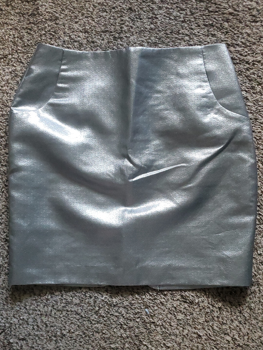 H&M Silver Metallic Mini Skirt - Size 12